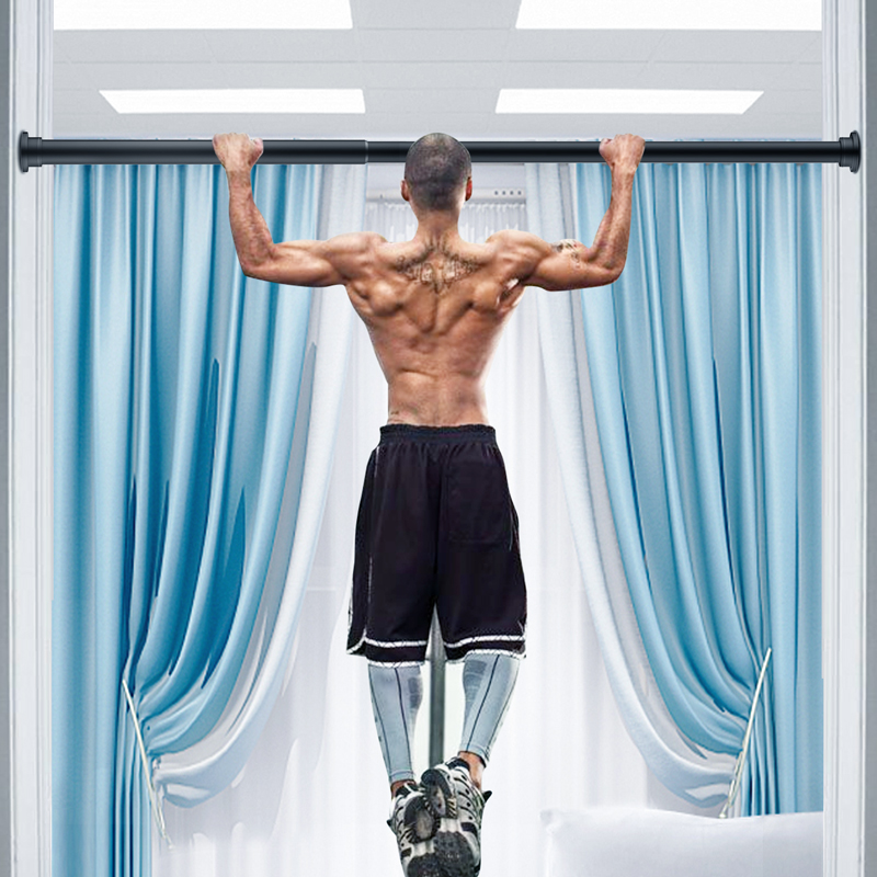 Punch-free telescopic rod Bedroom curtain pole Bathroom door curtain frame Wardrobe pole Hanging hanger Clothes rail Bath curtain rod