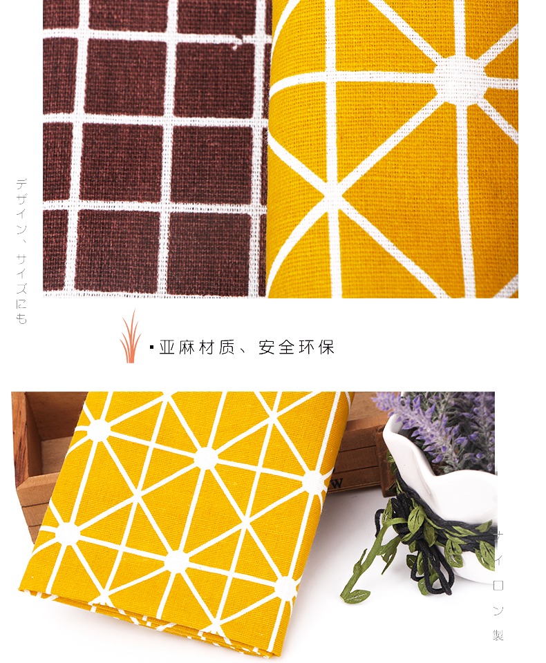 Vải lanh tối giản vải hoa Bắc Âu in kẻ sọc rèm sofa vải lanh khăn trải bàn handmade vải tự làm - Vải vải tự làm vải tici