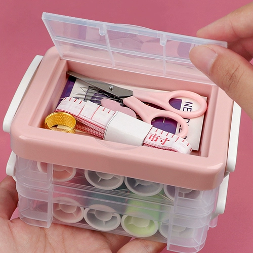 Коробка для иголок и ниток, удобная домашняя сумка для игл и ниток, ящик для хранения в общежитии, практичные швейные инструменты с иглами и нитками, высококачественный набор игл и ниток.