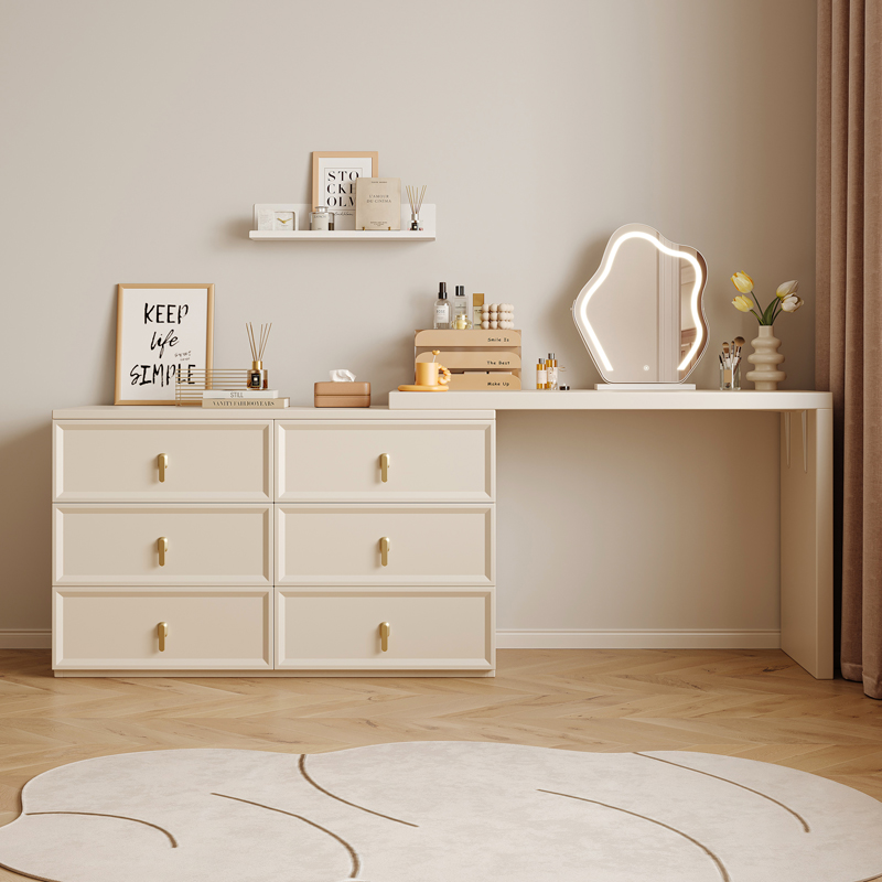 (Single Table) Face-style Cream Wind Dresser's bedroom minimalist modern make-up table-Taobao