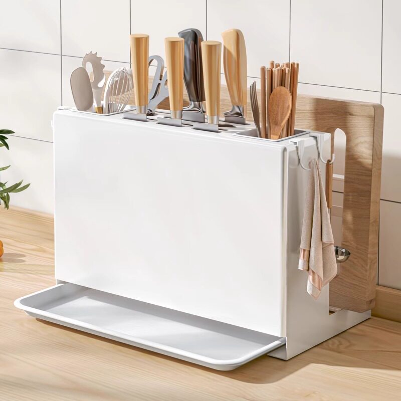 Knife holder chopsticks cage Chopsticks Cage Spoon Kitchen Knife Kitchen Knife Kitchen Knife chopping table multifunctional kitchen integrated magnetic suction cutter containing shelf-Taobao