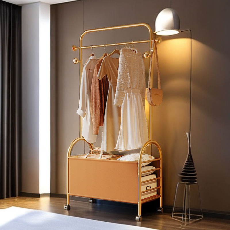 Light and luxurious removable clothes hanger floor Home clothes hanger with lockers bedside Put clothes Divine Instrumental Bedroom Cloakerstand-Taobao