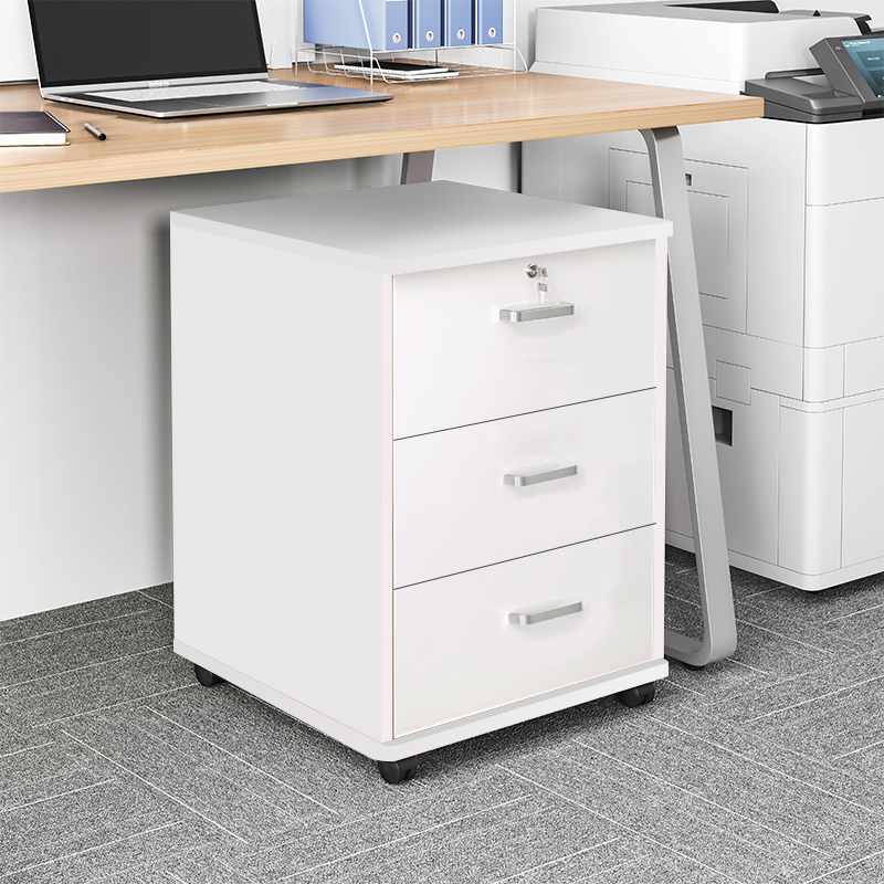Cabinet with lock removable locker Office wooden chest of drawers with wheel table Lower containing short cabinet cupboards-Taobao