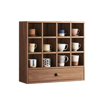 Table shelf multilayer desktop small grid cupboards cup holder tea set for containing finishing small cabinet water glass shelf display case