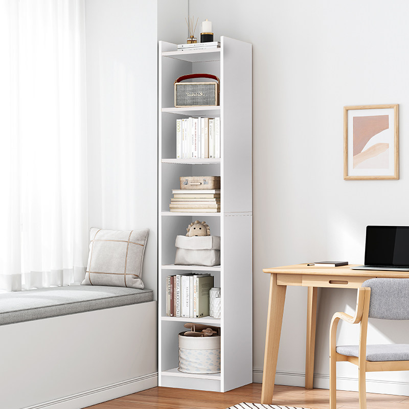 Bookshelves Landing Shelve Corner Clip Slit Narrow Cabinet Home Multilayer Containing Shelf Living Room Book Room Desk Side Small Bookcase-Taobao
