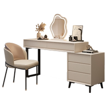 Dresser Bedroom modern minimalist bed head cabinet Makeup Table Integrated Makeup Table 2024 New Cream Wind with cabinet