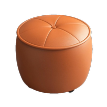 Accueil de porte Shoes Stool Light Luxury High Level Sensual Living-room Small Stool Balcony Solid Wood Leather pier Round stool Table Pumpkin stool