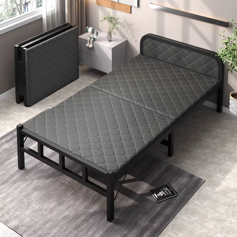 Folding bed Single beds Home 1 m 2 adults Easy bed for lunch break Small bed hospital Escort Bed Dorm Hard Plate Iron Bed-Taobao