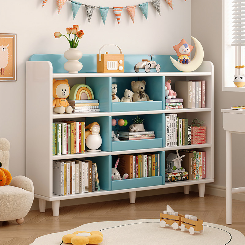 Solid Wood Eco Bookshelves Landing Children Reading Area Racks Students Home Storage Toy Containing Shelf Short Bookcase-Taobao