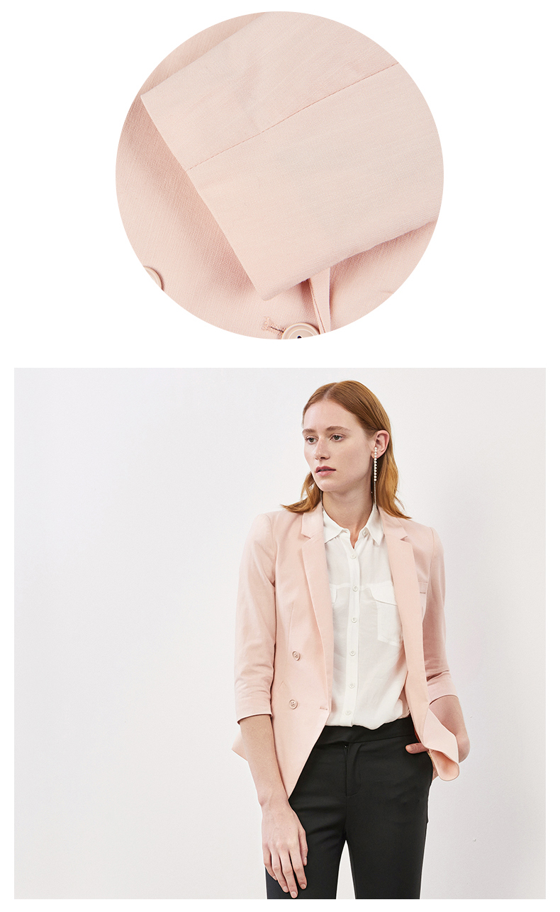 Ainos Ya Shi áo hai dây tay áo hai dây Slim nữ 2018 mùa xuân mới áo khoác cotton nữ 70221347 áo khoác blazer nữ