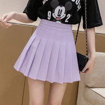 Large size pleated skirt womens fat mm European and Korean skirt design sense female niche summer new thin a-shaped jk skirt