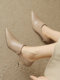 French ankle boots for women spring pointed toe nude high heels women's stiletto white deep mouth single shoes wrapped feet small short boots