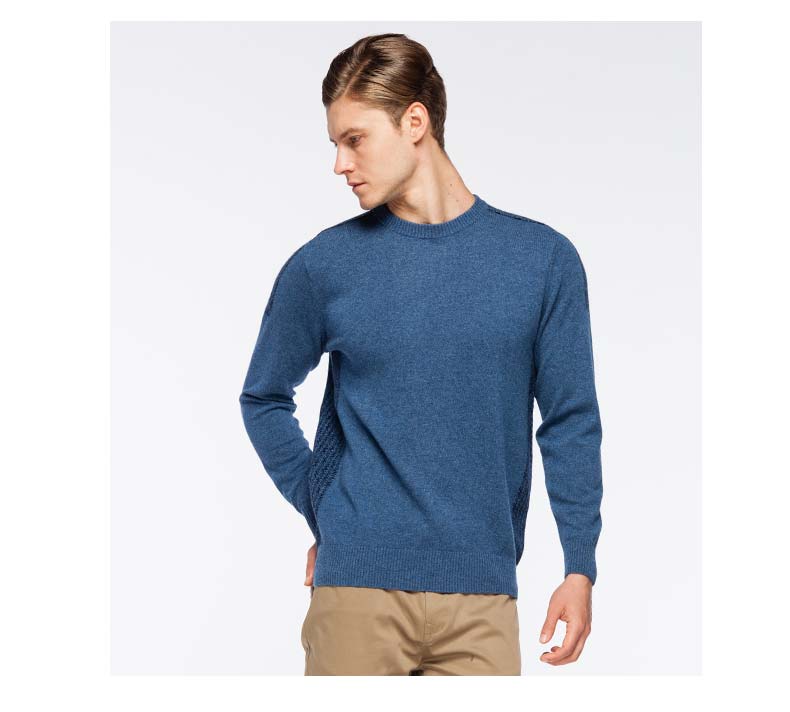 St. Xuerong mùa thu và mùa đông áo len cashmere mới tinh khiết nam cổ tròn Fair Isle áo len mỏng - Áo len Cashmere gile nam