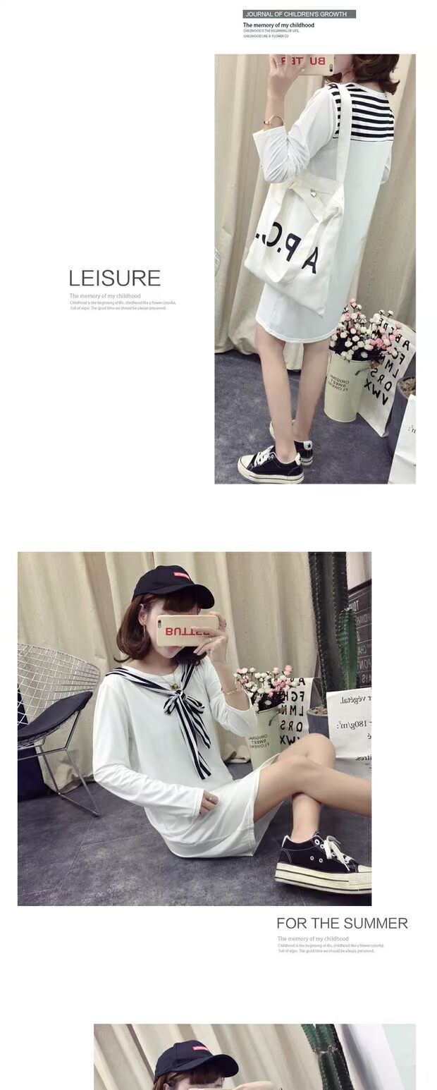 Trang phục bà bầu thu đông 2018 phiên bản Hàn Quốc mới của phần dài tay áo cotton dài tay áo sơ mi nữ bầu bầu đầm mùa thu áo bầu công sở