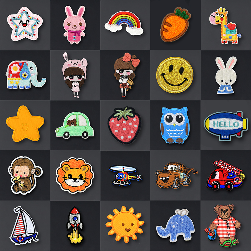 Scarf Cloths Embroidered Pants Sticking to Holes Stickup Children Cartoon Sleeves Clothing School Uniform Jeans Self-Adhesive Free Stitch