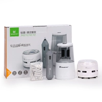 Белый комплект, точилка, хайлайтер, ластик, маленький пылесос