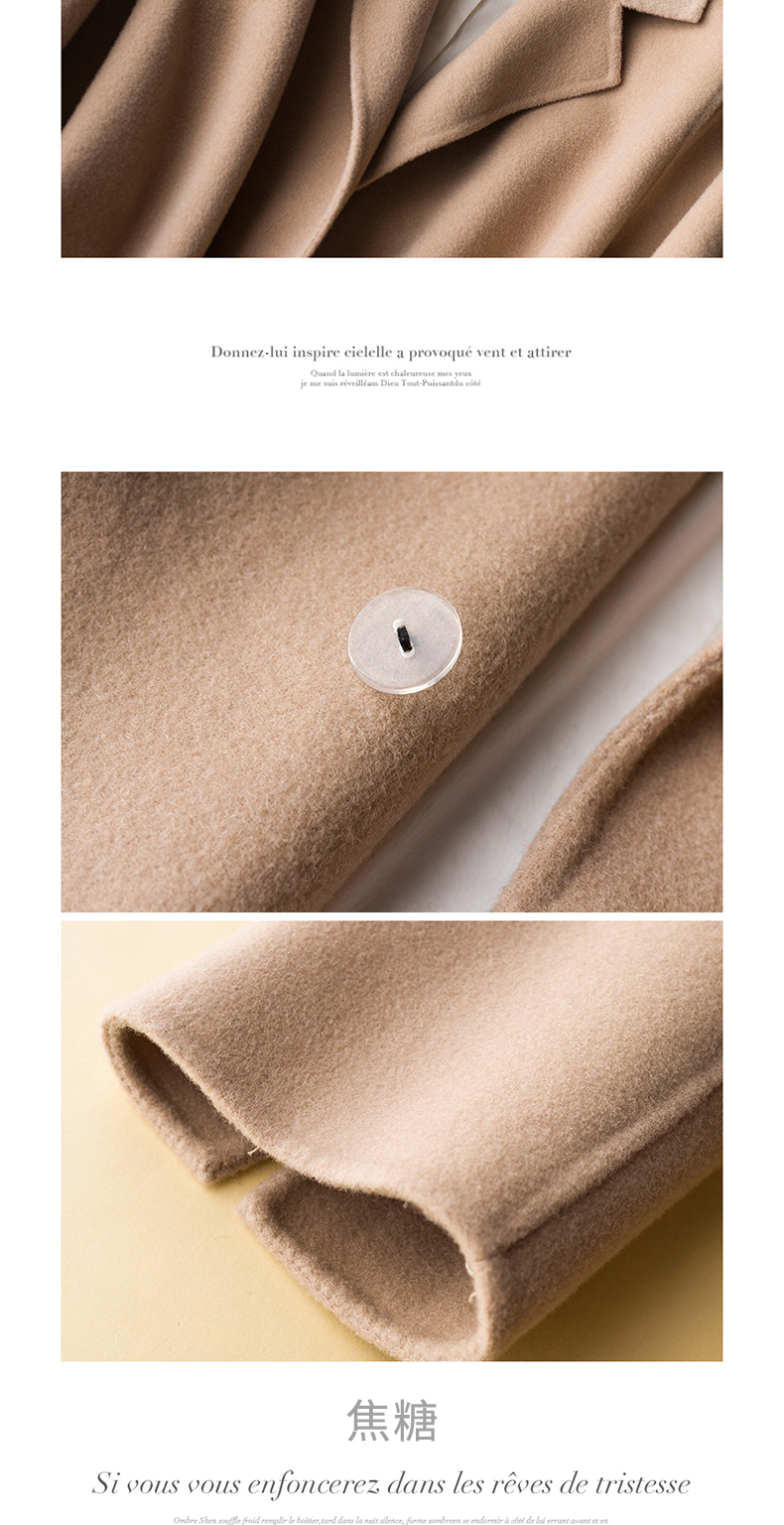 Tây Tạng nguồn hươu hai mặt áo cashmere nữ mùa thu và mùa đông ngắn áo len kích thước lớn phiên bản Hàn Quốc của cổ áo phù hợp với hai mặt áo khoác dài hàn quốc