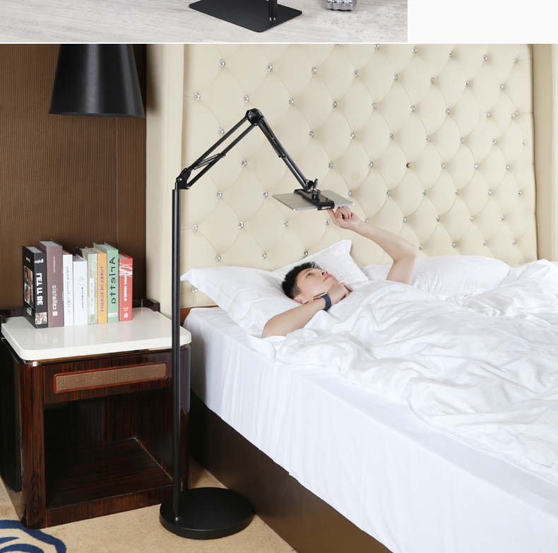 Lazy person bracket bedside mobile phone rack live broadcasting watching TV iPad flat bed with photo artifact landing clip desktop multifunctional computer pad universal video folding scaffold