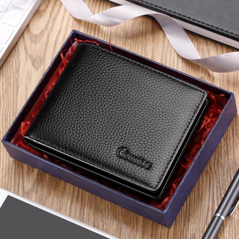 Wallet Man Short leather ultra-thin Money Chuck Layer Bull Leather Laced student Yoko Picclip 2020 new