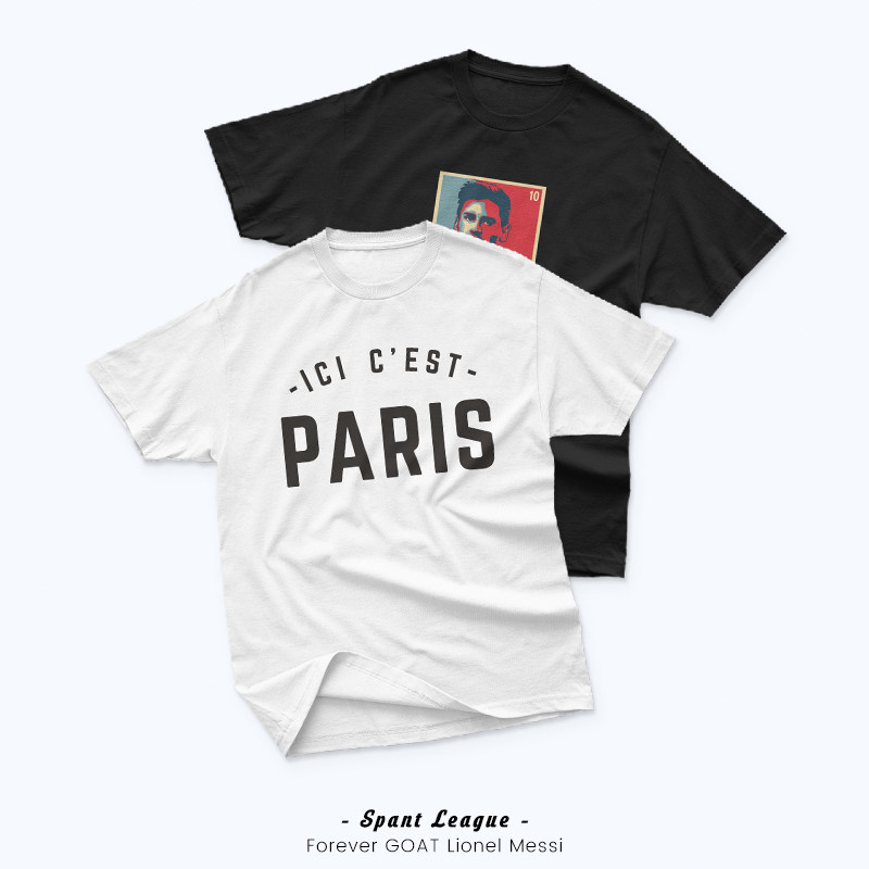 2022 Messi jersey men's Paris Saint-Germain football shirt T-shirt short-sleeved top cotton loose DIY custom