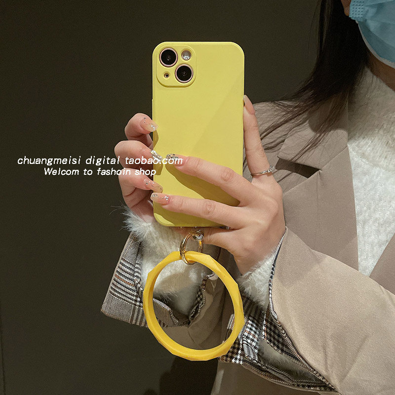 The new goose yellow is suitable for vivos9 mobile phone protection shell with bracelet s7s10 silicone gel s12pro anti-fall protective sleeve s9e all-bag camera t1 brief s6s5s1 female soft