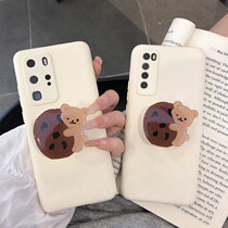 oppoa11x mobile phone case camera all inclusive simple a92s Korean ins bear bracket a52a9x silicone anti-drop a8a 91 all inclusive a59s cute a77a73t