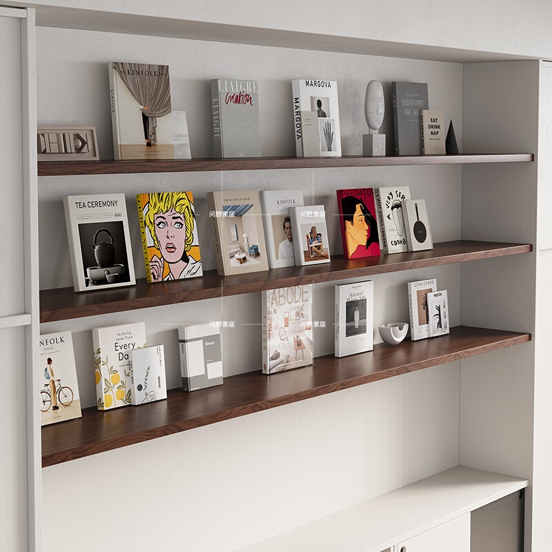 Walnut-Colored Solid Wood Shelf, Simple Storage Rack, Display Wall Shelf, Wall-Mounted Bookshelf Walnut-Colored Solid Wood Shelf, Simple Storage Rack, Display Wall Shelf, Wall-Mounted Bookshelf