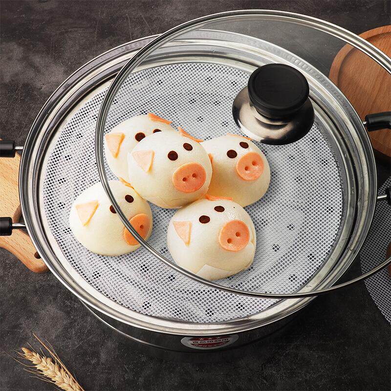 Home Silicone Gel Non Stick Steaming Caged Cushion Round Small Cage Steamed Buns Mat Steamed Buns Steamed Buns Steamed Buns Buns Mat Cloth 5 Pieces Of Clothing