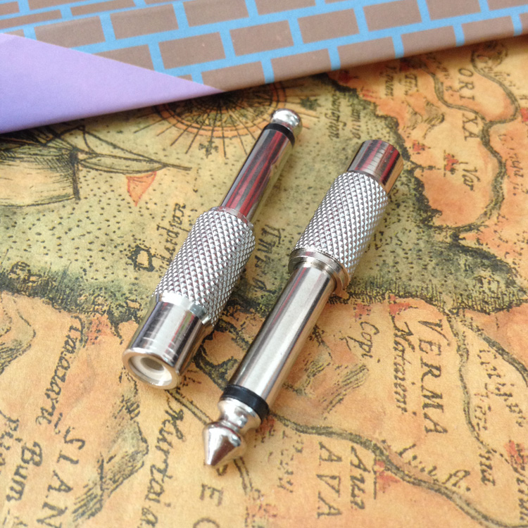 Single track 6 35 revolution lotus female plug 6 5 turn AV lotus mother large two core transits RCA mic plug