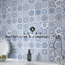 Green Flower Porcelain Flower Flake Art Flower Brick 300x300 Retro Floor Tile Kitchen Toilet Background Wall Brick Genguan Tile