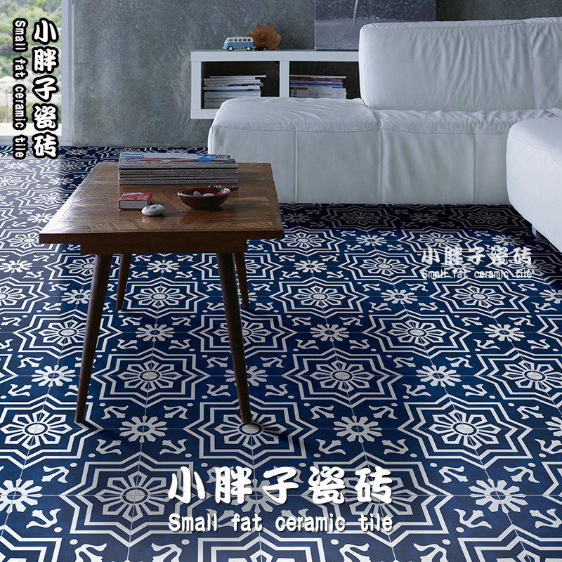 Nordic Retro Blue White Flower Brick 300x300 Genguan Walk Road Floor Tiles Kitchen Dining Room Wall Brick Toilet Anti Slip Tiles