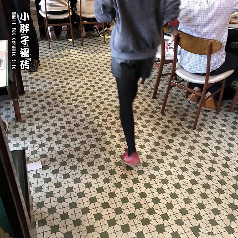 Hong Kong Style Mosaic Magnetic Brick Tea Restaurant Ice Room Milk Tea Shop 300 * 300 Vintage Flowers Brick Old Ground Tile Wall Brick