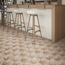 Annual ring wood grain hexagonal brick cafe Nordic hexagonal brick restaurant hotel background wall tiles mixed batch