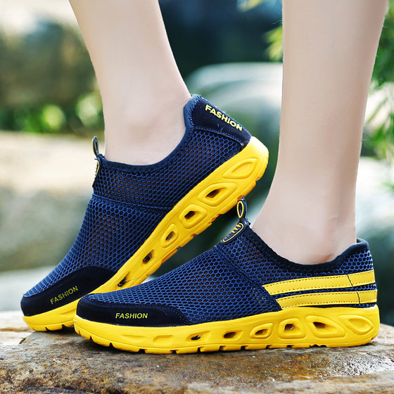 男士凉鞋夏季2023新款透气网鞋潮流户外个性休闲防滑沙滩洞洞鞋男