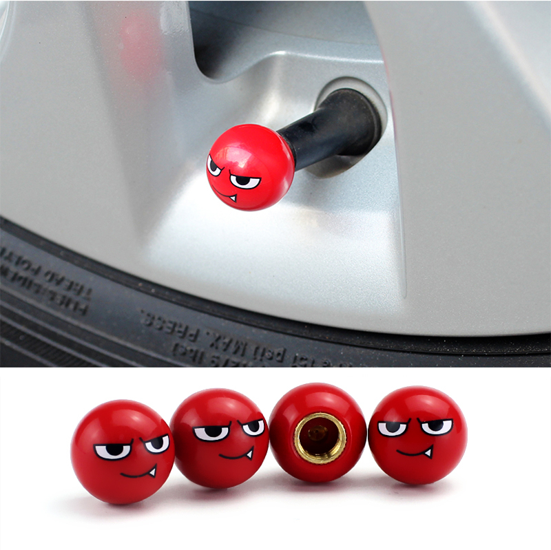 Car tire valve cap bicycle motorcycle electric car cute expression valve core cover personality decoration modification