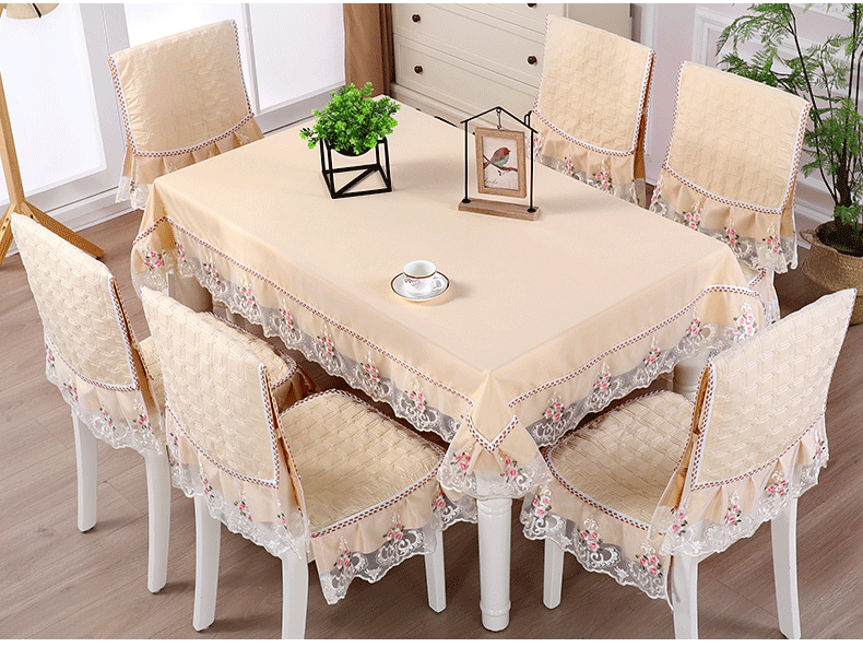 Bàn vải bọc ghế đệm đặt bàn cà phê đặt ghế ăn hình chữ nhật bọc vải bìa hiện đại tối giản nhà khăn trải bàn học caro