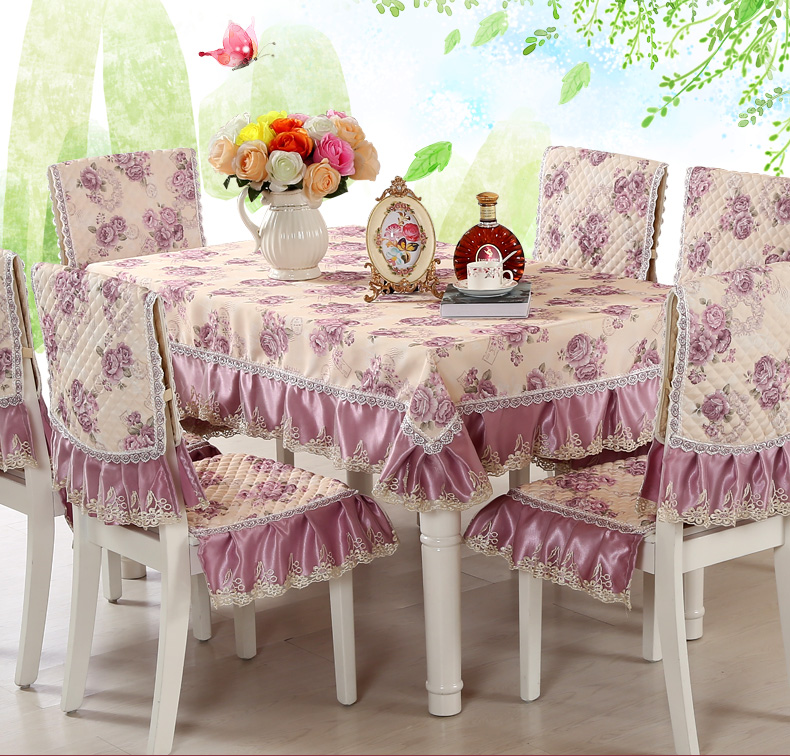Tối giản hiện đại bàn ăn vải ghế bao gồm ghế đệm bộ châu Âu khăn trải bàn vải vườn hình chữ nhật bàn cà phê phân bìa khăn trải bàn bằng nhựa