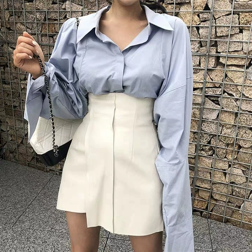 2020 Новая летняя женская кожаная юбка