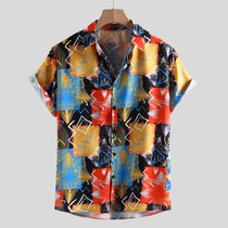 3xl Mens Shirts Hawaiian Loose Multi Lump Short Sleeve Tur
