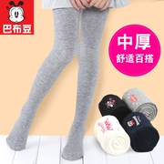 Cô gái quần lửng mùa xuân và mùa thu quần legging trẻ em mùa thu và mùa đông dày tập vớ vớ nhảy trắng dày