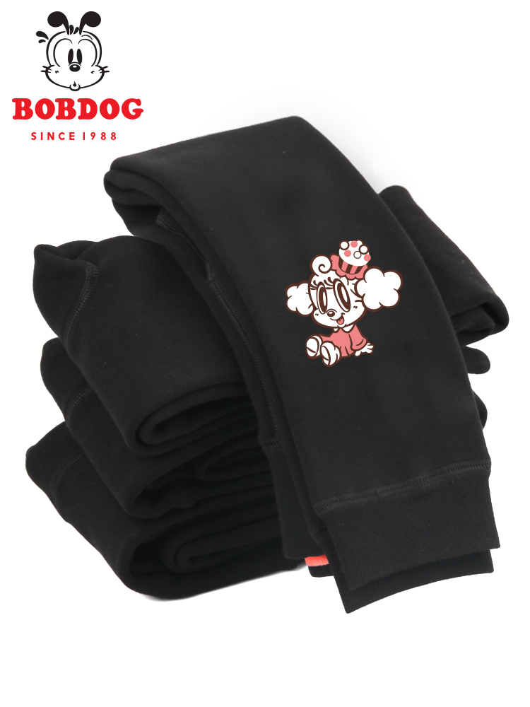 Babu bean Girls ' inner pants Autumn and winter thickened and velvet Children wear baby warm pants outside