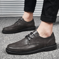 2022 autumn new British small leather shoes mens Korean version all-match business formal wear mens heightened casual shoes tide
