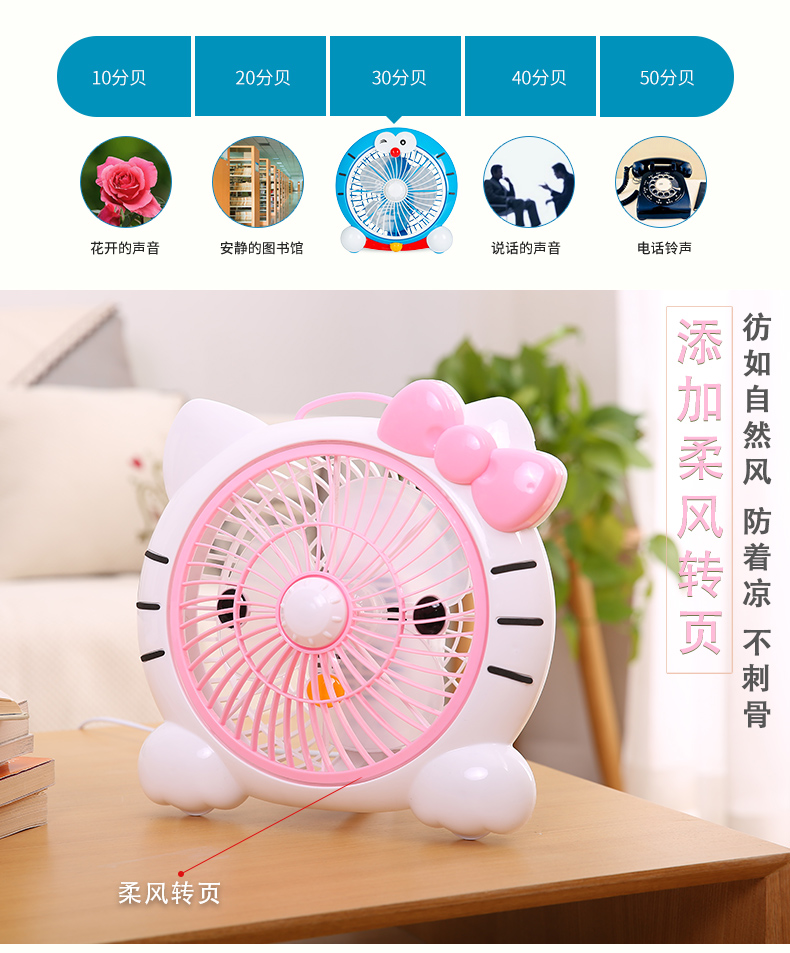 Phim hoạt hình nhỏ quạt nhỏ sinh viên ký túc xá giường văn phòng máy tính để bàn câm nhà trẻ em phòng ngủ quạt - Quạt điện pin quạt mini