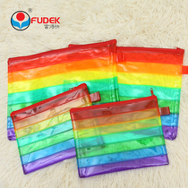 Rich fast stationery rainbow storage bag zipper file bag Ticket bag Pen bag Rainbow stripe zipper bag