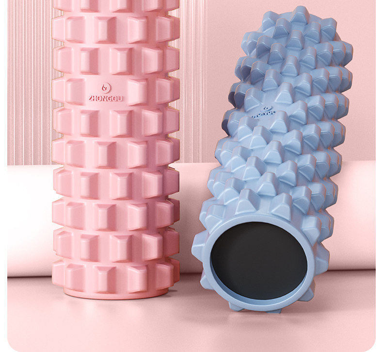 Пена роликовые 专业泡沫轴肌肉放松狼牙eva实心健身按摩泡沫滚筒瑜伽柱硬筋膜轴