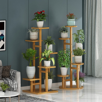 Flower rack storage rack indoor balcony corner flower pot rack living room floor-standing multi-meat pot stand solid wood flower shelf