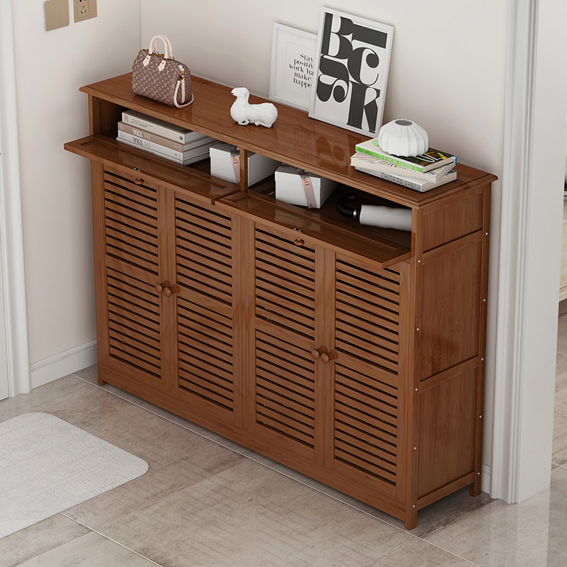 Shoe cabinet Household door space-saving large-capacity solid wood door-to-door storage storage Entrance cabinet Balcony locker