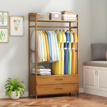 Floor-to-ceiling hanger bedroom room solid wood clothes rack household indoor living room Net red hanger rack locker rack
