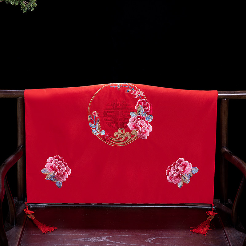 Married red cover bride cover red veil red Xiuhe retro headscarf embroidered Chinese wedding Xiuhe clothing Hipa