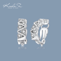 European and American high-end simple design silver C-shaped semi-circle zircon earrings without ear holes ear clips salt series daily collocation